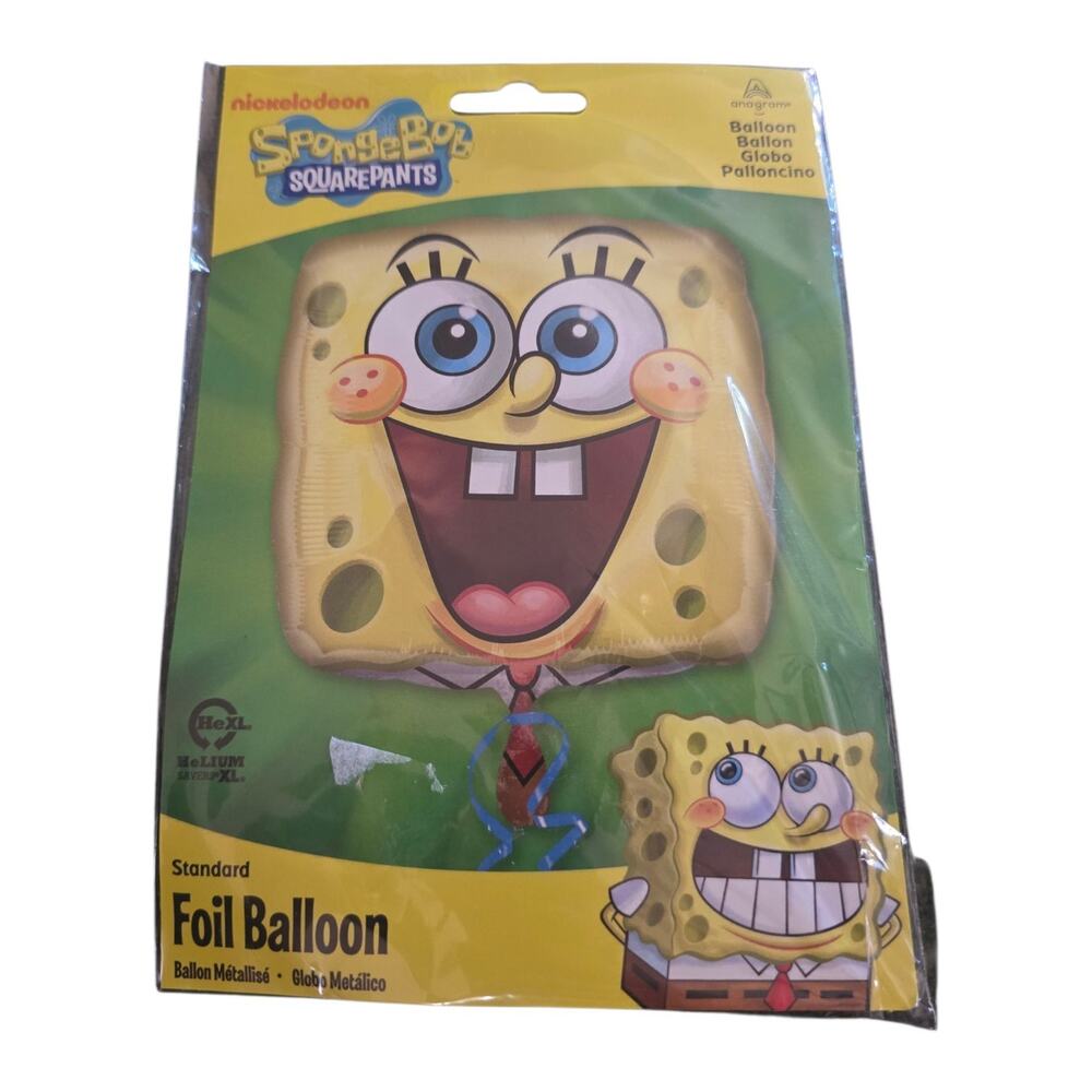 Nickelodeon Spongebob Squarepants Face Head Square 17" Mylar Balloon